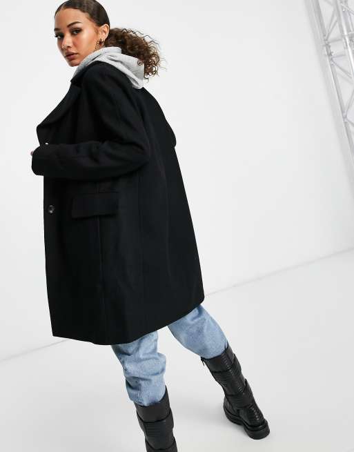 Dkny hotsell coat black