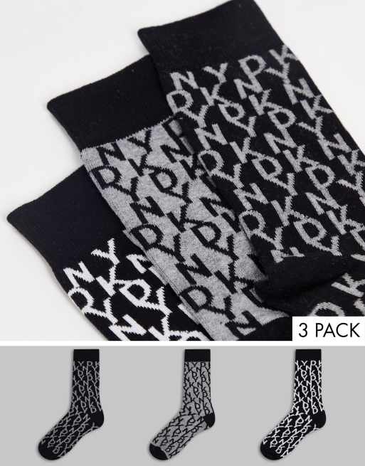 DKNY - Confezione da 3 paia di calzini neri con logo