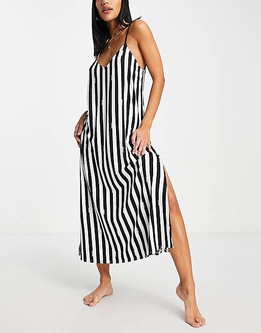 Dkny Black And White Striped Maxi Dress Clearance | website.jkuat.ac.ke