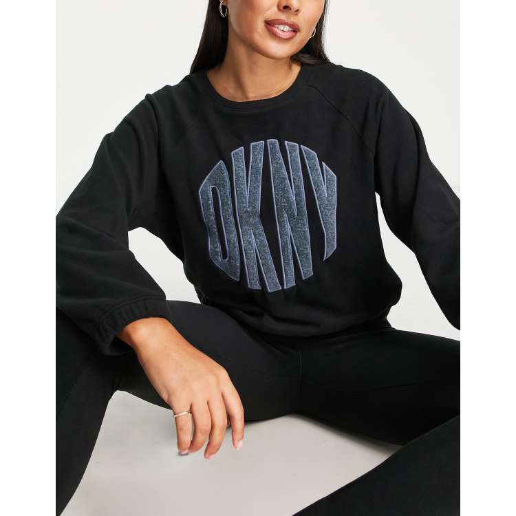 Dkny Sport Long Sleeve Crew Neck T-shirt Dress With Exploded Striped Logo, Dresses, Clothing & Accessories