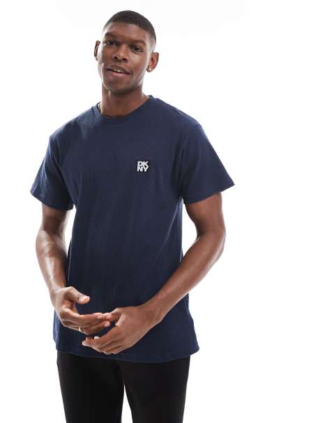 DKNY Diamonds waffle tee in navy