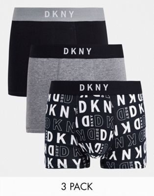 DKNY Durham 3 pack boxers in logo print