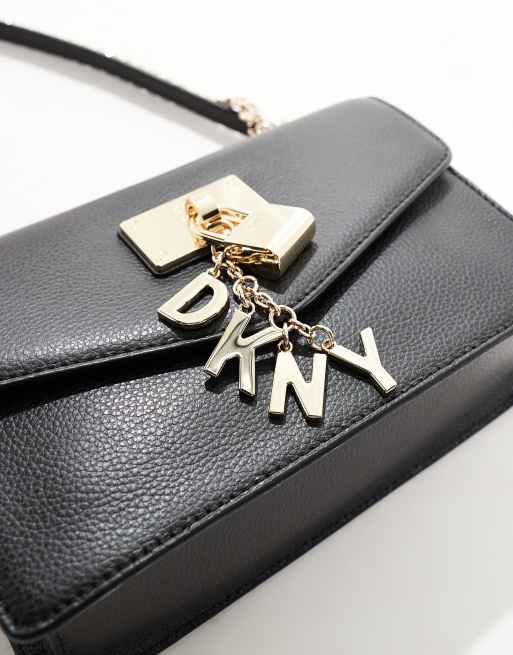 DKNY – Elissa – Svart liten axelremsväska i läder med kedjerem , 4 av 4