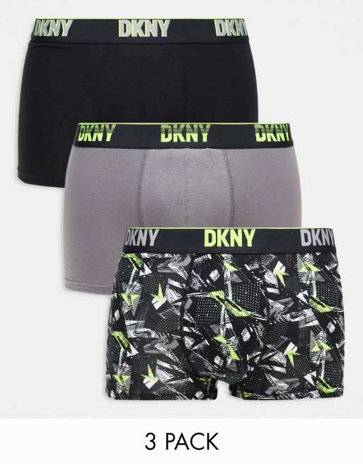 DKNY Elkhart 3 pack trunks in grey camo mix
