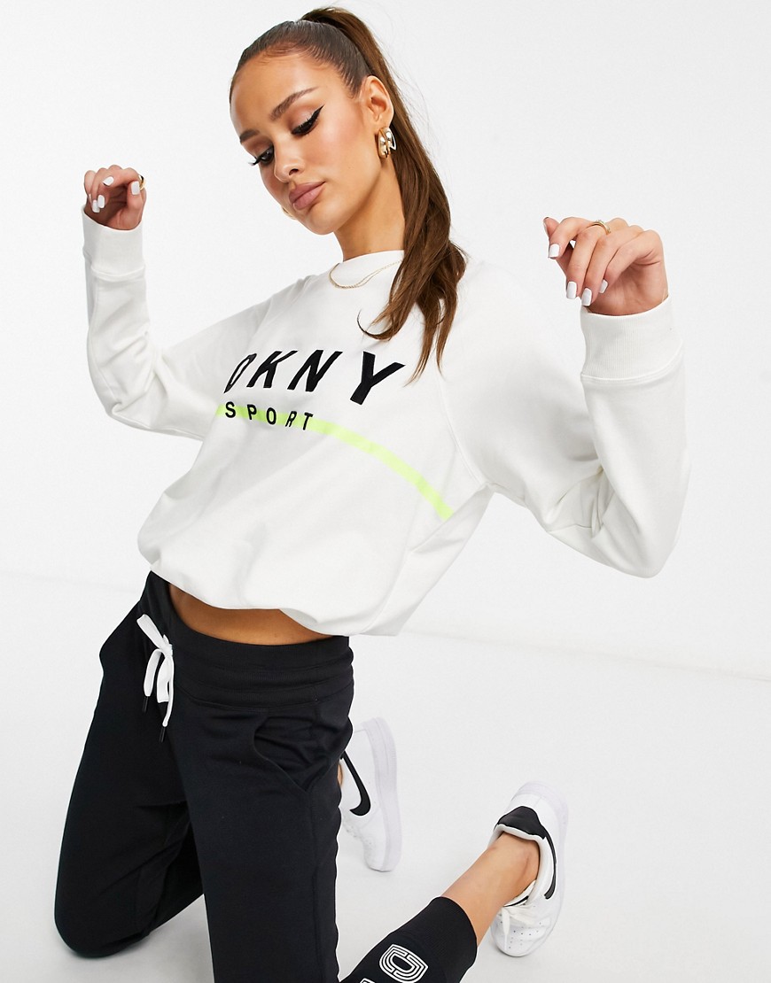 DKNY embroidered logo pullover in white