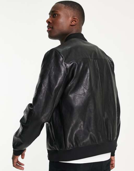 Dkny bomber discount jacket faux leather