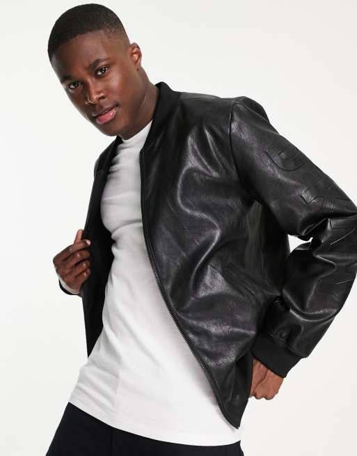 Dkny faux hot sale leather jacket