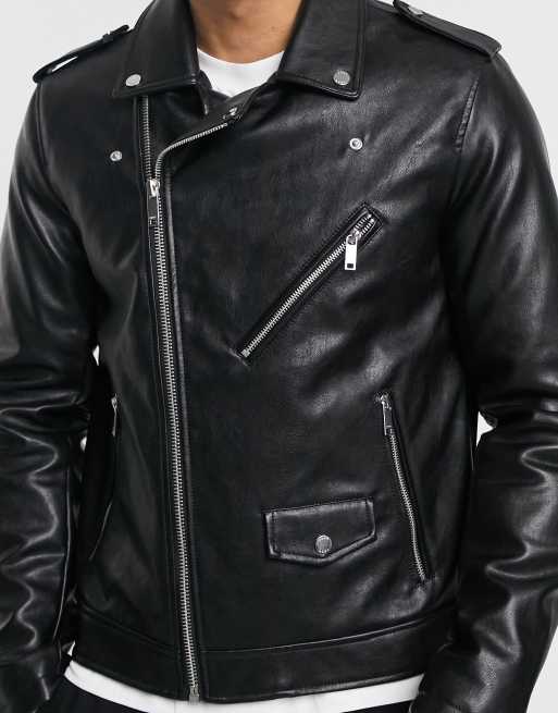 Dkny leather biker jacket sale