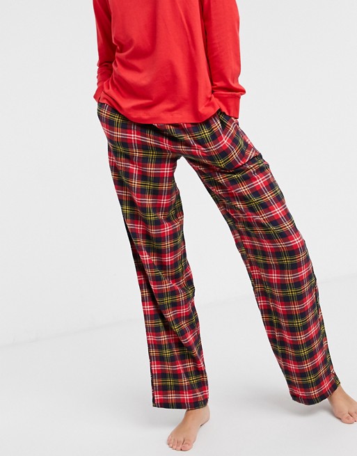 DKNY flannel bottoms in red check