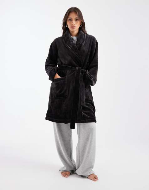 DKNY Folded short robe in black - view 1