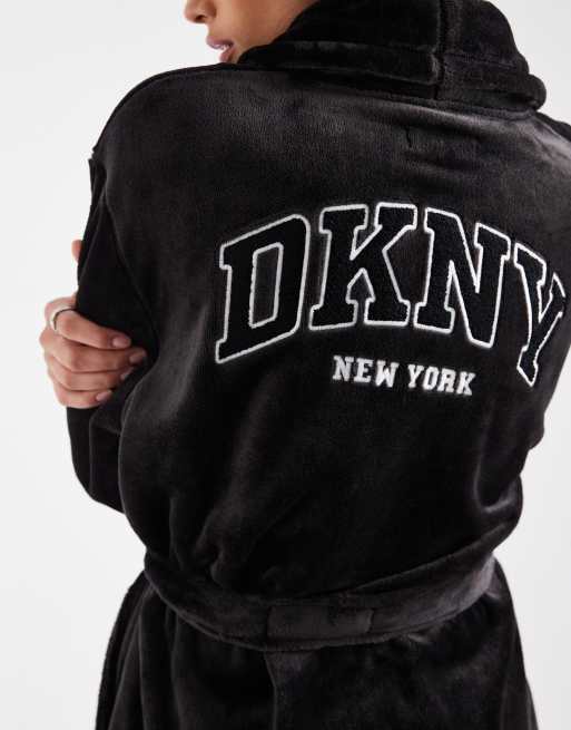 DKNY Folded short robe in black, 2 of 4