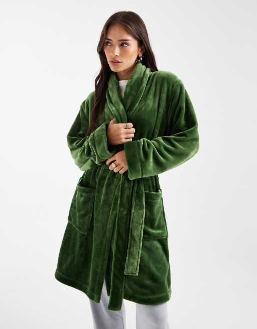 DKNY Folded short robe in elm green, 2 of 4