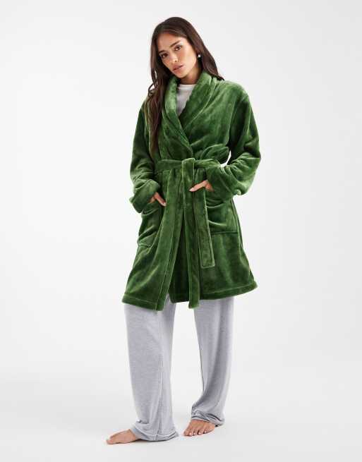 DKNY Folded short robe in elm green, 4 of 4