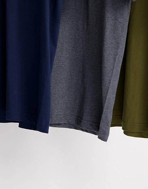 DKNY Giants 3 pack t-shirts in khaki charcoal and navy | ASOS
