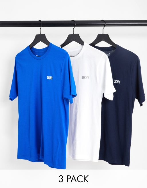 DKNY Giants 3 pack tshirts in navy blue and white ASOS