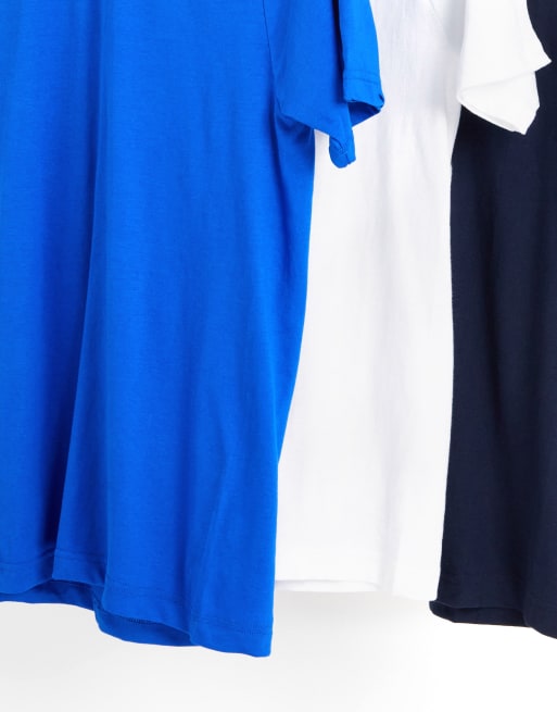 DKNY - Giants - Set van 3 T-shirts in marineblauw, blauw en wit, 4 van 4