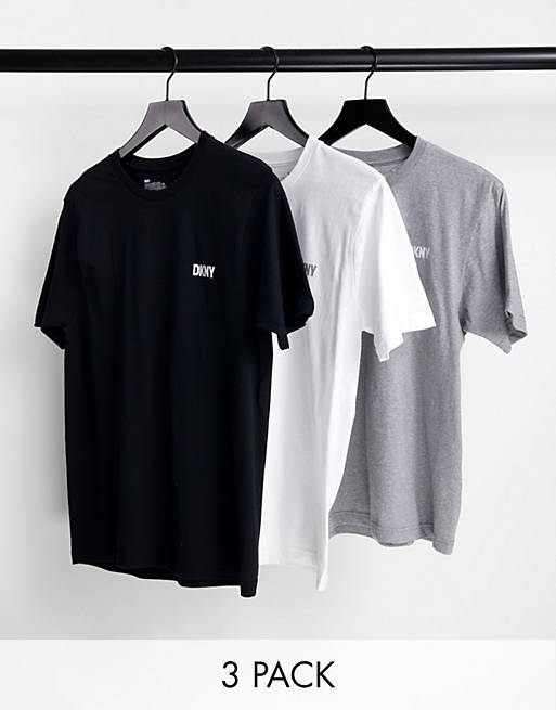 DKNY - Giants - Set van 3 T-shirts in zwart, grijs en wit
