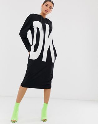 DKNY - Hoodie-jurk met lange mouwen-Zwart