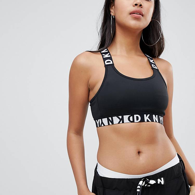 DKNY impact logo sports bra with removable cups