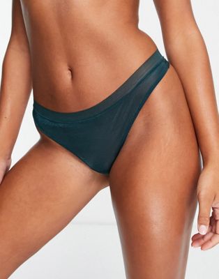 DKNY Intimates glisten and gloss thong in deep jade