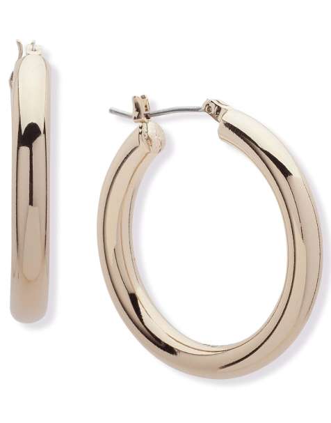 DKNY Jewellery 30mm gold tone hoop earrings in gold - view 1