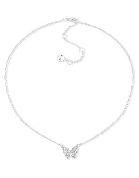 DKNY Jewellery Silver tone pavé butterfly pendant in silver - view 1
