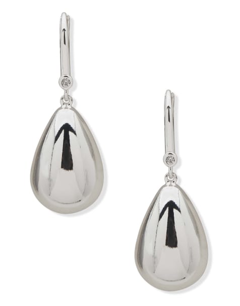 DKNY Jewellery Silver tone teardrop drop earrings in silver - view 1
