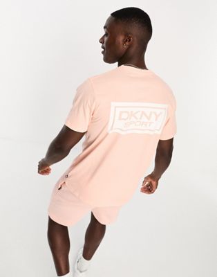 DKNY large logo t-shirt in peach