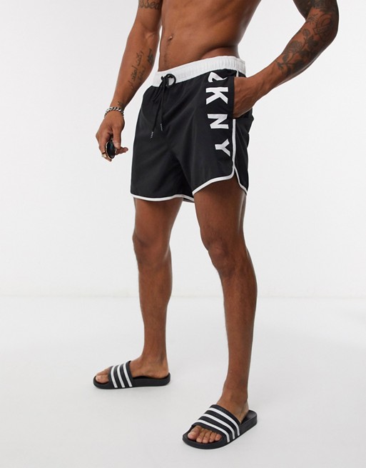 DKNY logo runner swim shorts in black
