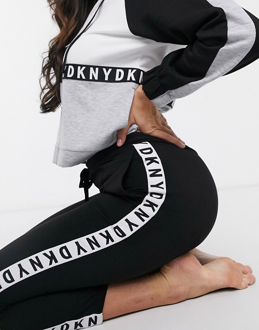 DKNY logo tape joggers in black