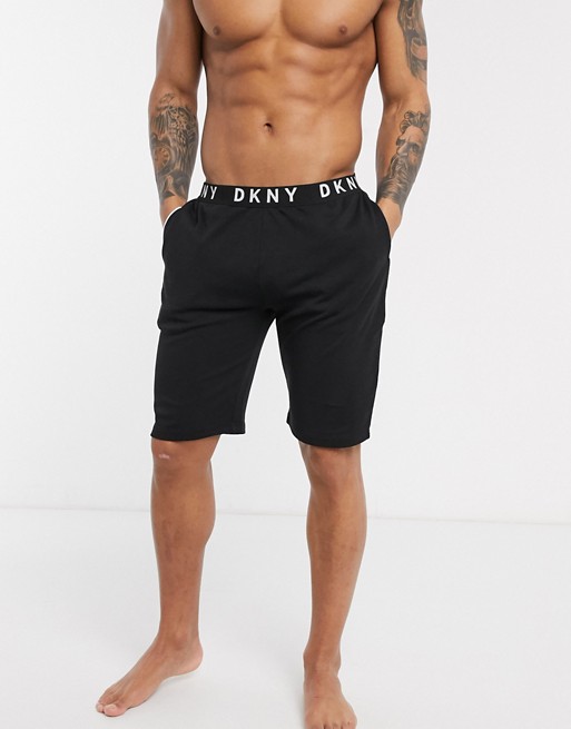 DKNY logo waist shorts in black