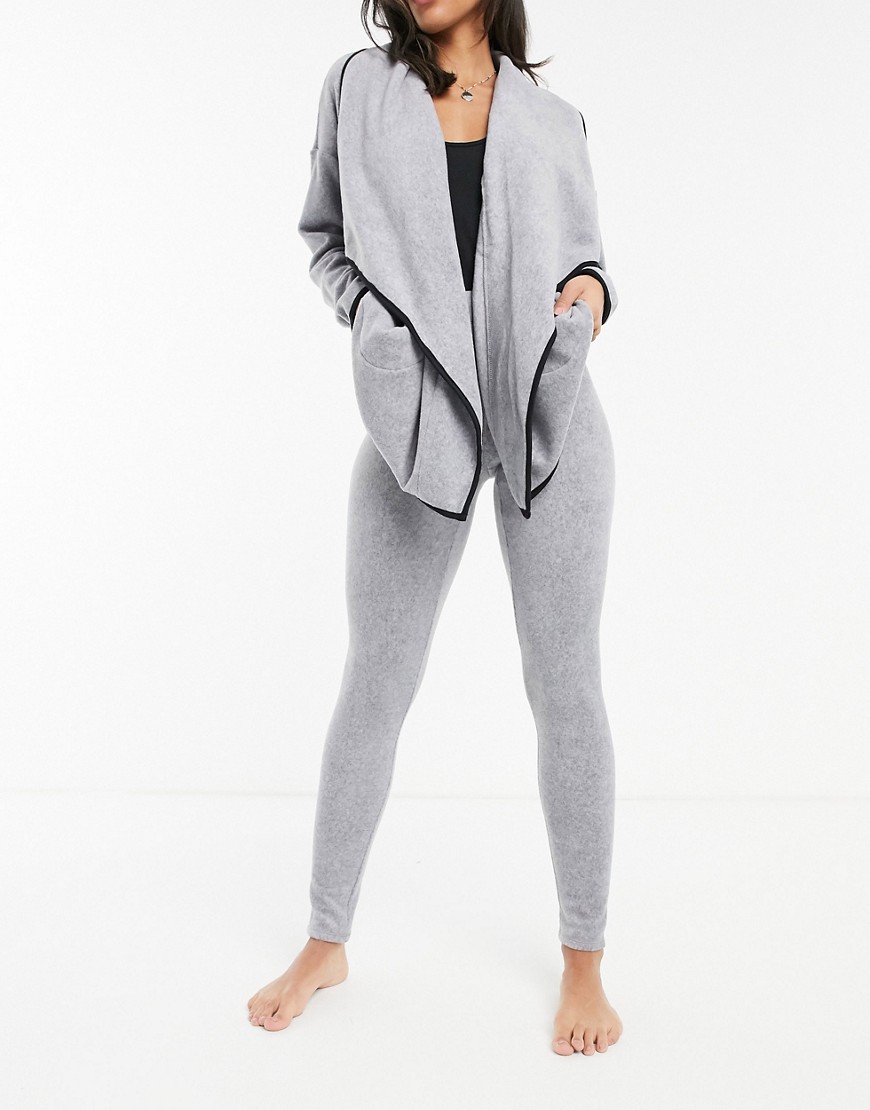 DKNY long sleeve fleece and legging set in grey