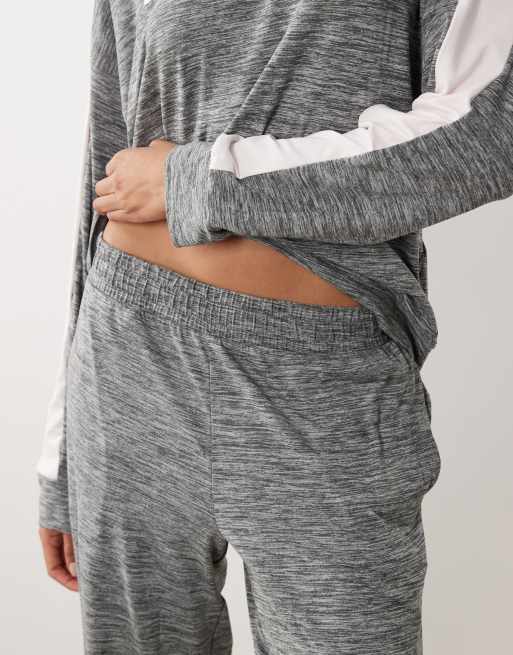 DKNY long sleeve top and pant lounge set in iron gate cationic - GREY, 3 of 4