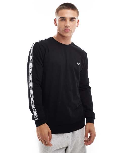 DKNY Long sleeved flames lounge top in black - view 1