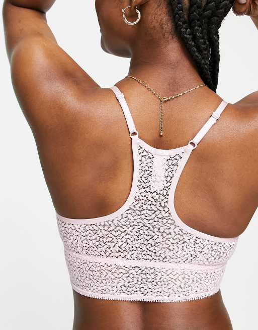 DKNY modern lace racer back bralette in viola, 2 of 4