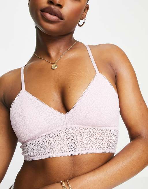 DKNY modern lace racer back bralette in viola