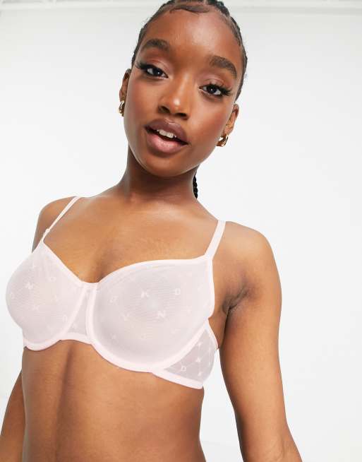 DKNY monogram mesh demi bra in lotus, 2 of 4