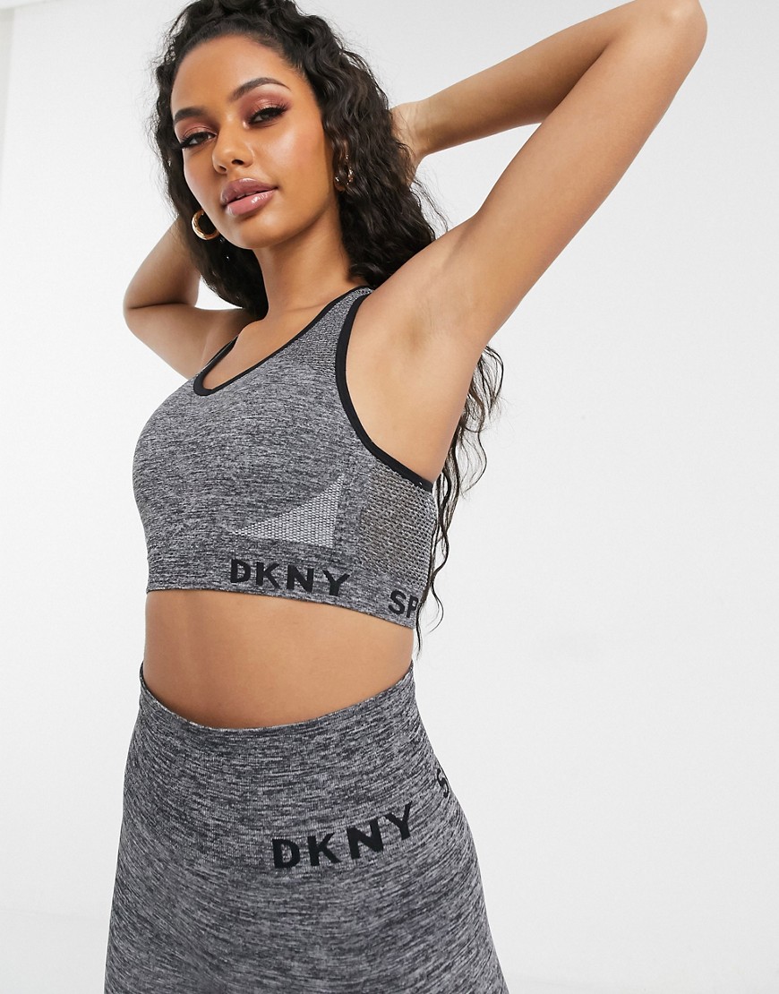 DKNY - Naadloze behatop met mesh achterkant-Grijs