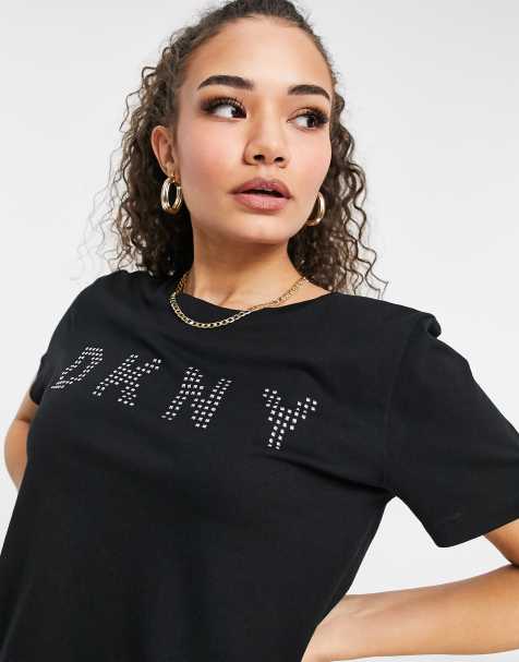 DKNY nail head logo t-shirt in white