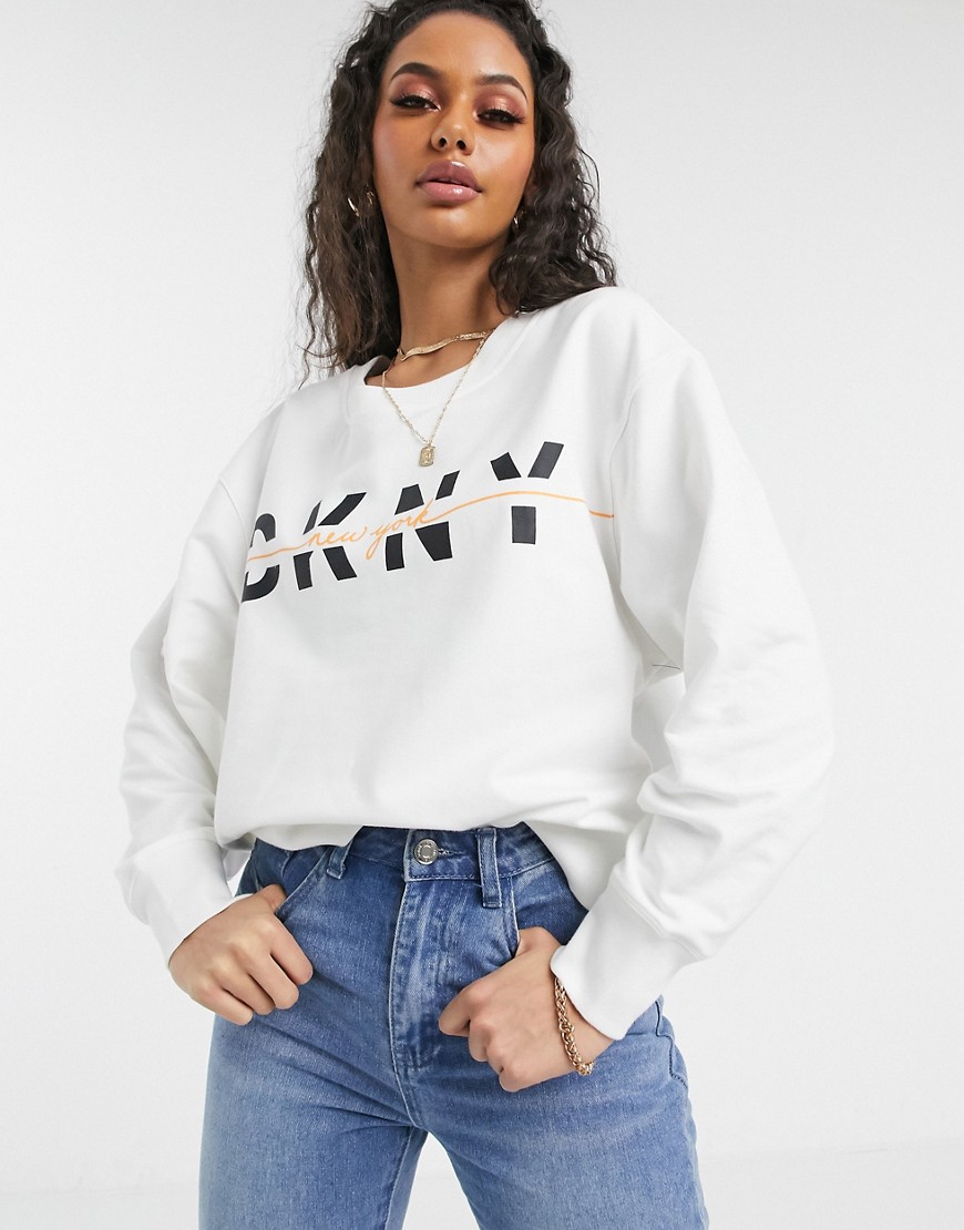 DKNY - New York - Sweatshirt met tekst in wit