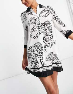 dkny white shirt dress