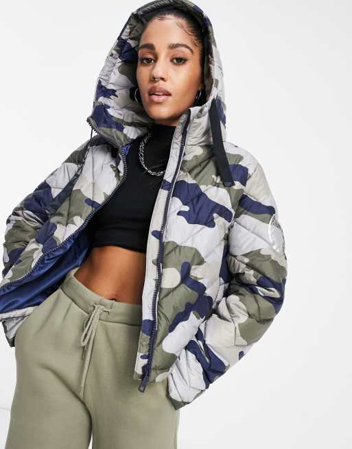 Dkny hot sale camo coat