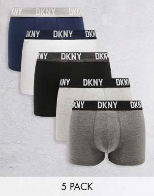 DKNY DKNY Portland 5 pack boxers in multi-Grey