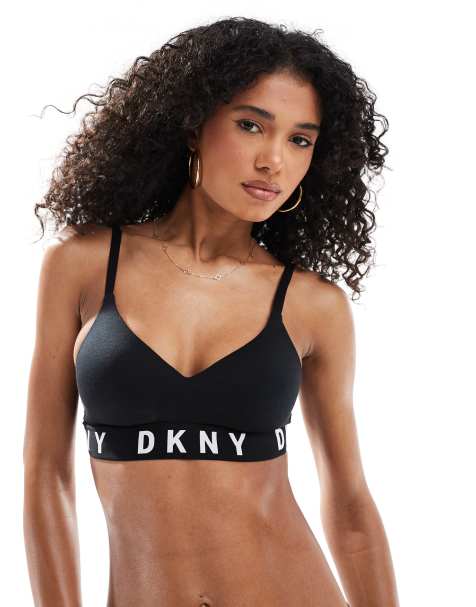 DKNY Push-up bra in black/ white logo