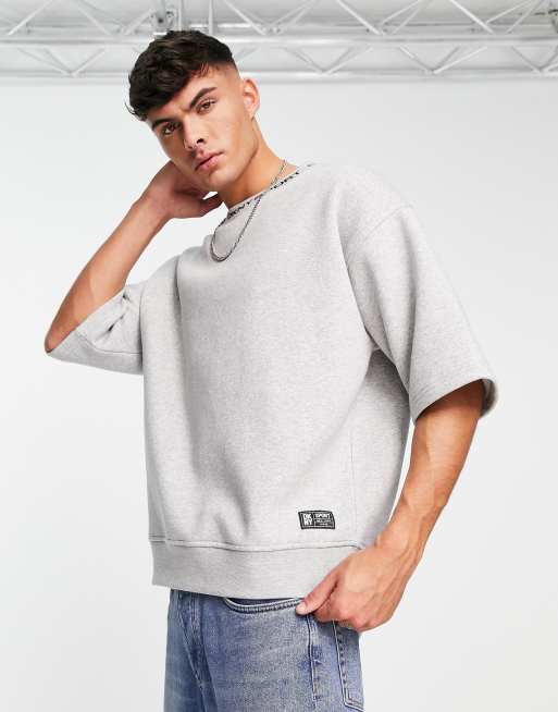 Grey short shop sleeve sweatshirt