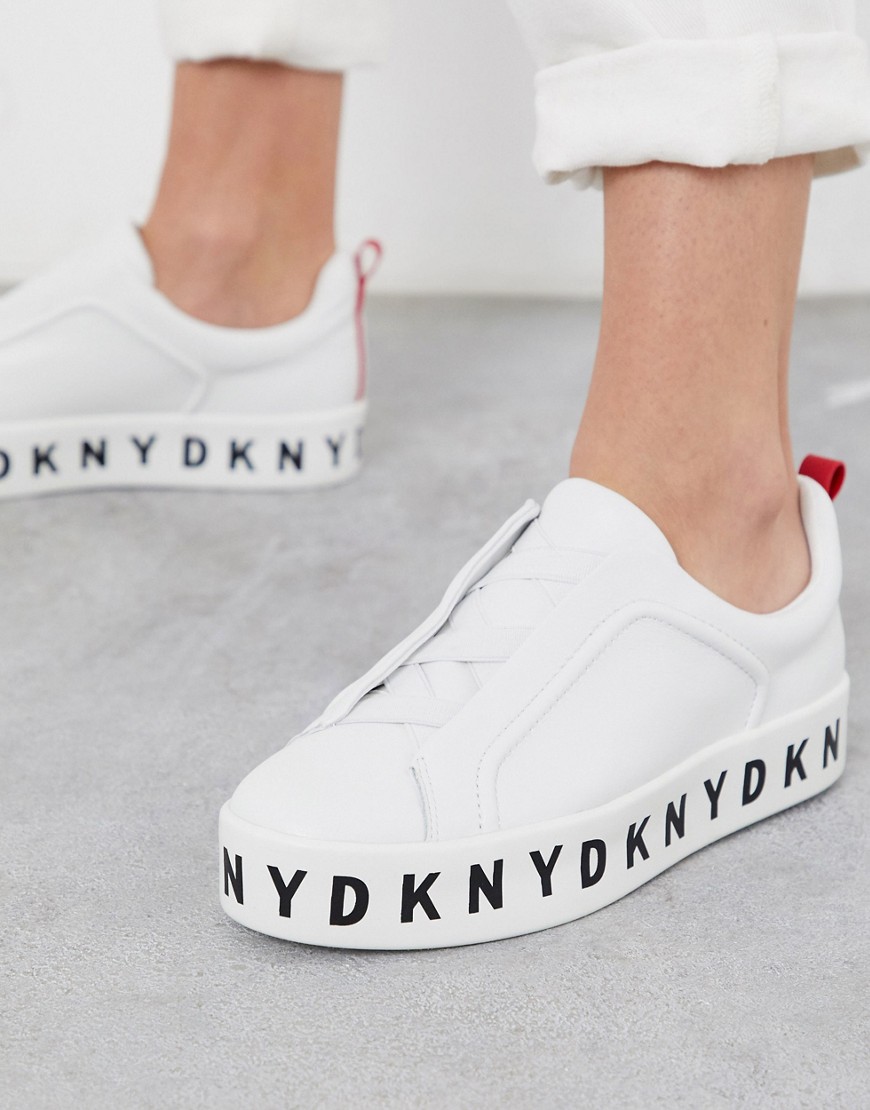 DKNY - Scarpa di tela con logo-Bianco