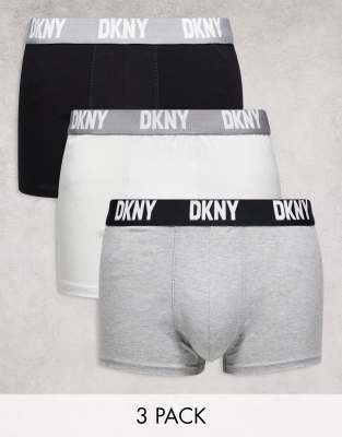 DKNY Seattle Men's Boxer Shorts, Black/Grey White