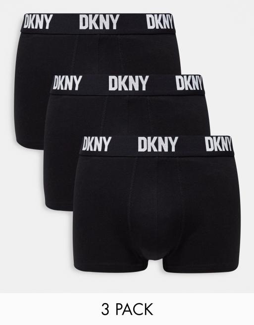 DKNY - Seattle - Set van 3 boxershorts met contrasterende stiksels in zwart