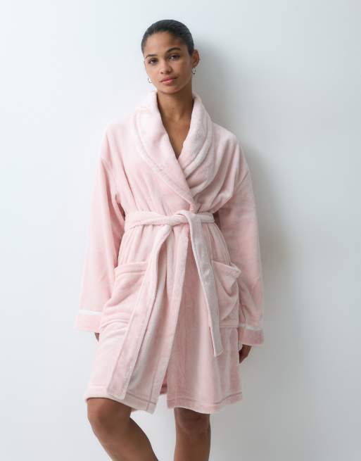 DKNY Short fleece robe in light pink, 2 of 4