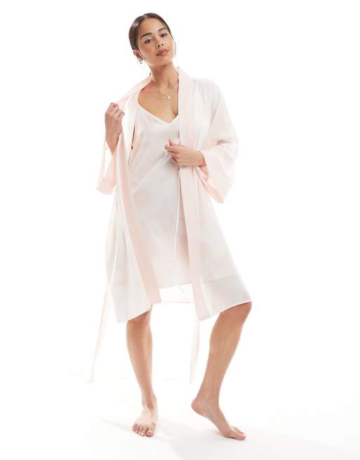 DKNY sleep chemise slip dress in pearly pink